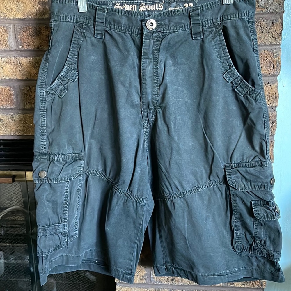 Seven Souls charcoal gray cargo shorts